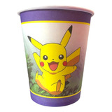 10 Vasos De Papel De 250ml Con Diseño De Pikachu