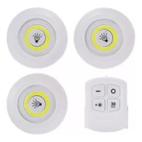 Kit 3 Lampada Luminaria Led Spot Sem Fio Com Controle Remoto