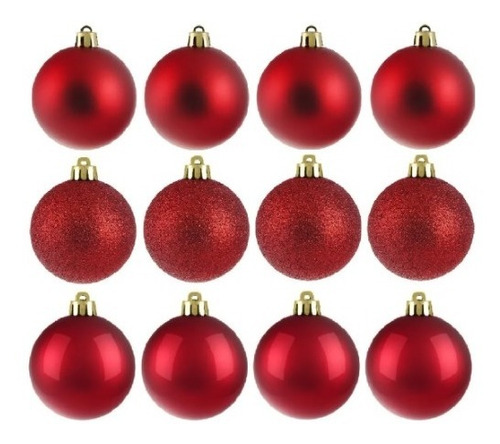 Kit 12 Bolinha De Natal Enfeite Natalino Varias Cores 5cm