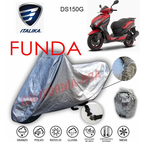 Funda Cubierta Lona Moto Cubre Italika Motoneta Ds150 G