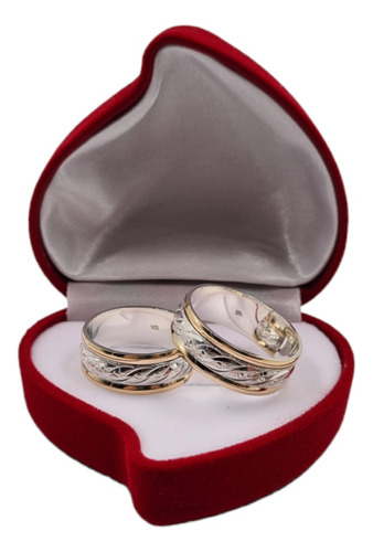 Argollas Anillos De Compromiso En Plata 925 Y Oro 18k Ref 03