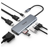 Usb C Hub, 9in1 Usb C Adapter Multiport Docking Station...