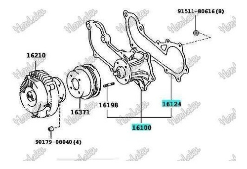 Bomba De Agua Toyota Meru Hiace Hilux Original 3rzfe 2trfe Foto 2