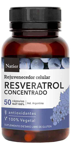 Natier Resveratrol 50caps Rejuvenecedor Natural Antioxidante