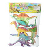 Set De 6 Dinosaurios De Goma En Bolsa - Niños - Jueguetes
