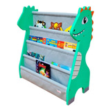 Rack Para Livros Infantil Standbook Montessoriano Dinossauro