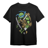 Camiseta Leonardo Tartarugas Ninja Blusa Camisa Geek Nerd