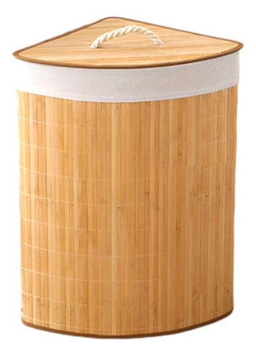 Cesto Bambu Roupa Suja Organizador Lavanderia Banheiro