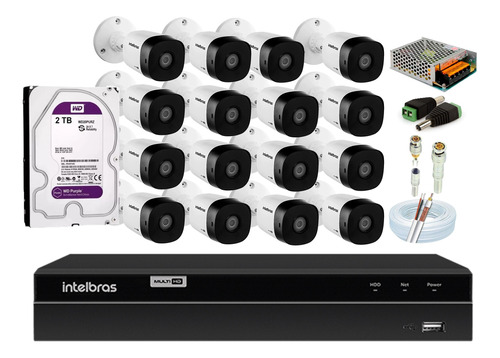 Kit 16 Cam Intelbras Fullhd Dvr 16 Mhdx 1216 C/ 2t Wd Purple