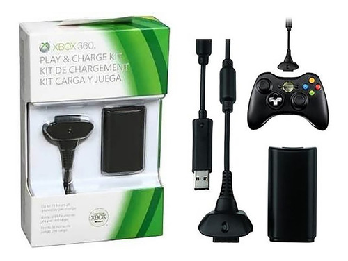 Kit Carga Y Juega Xbox 360 Cargador 35 Horas Juego 