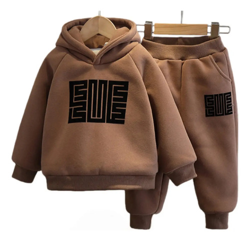 Conjunto Sudadera Con Capucha Estampada Informal Para Niño