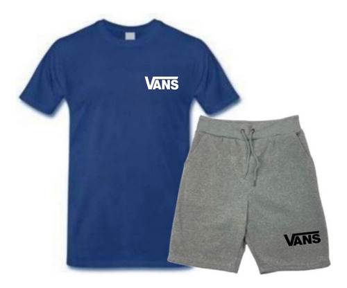 Kit Bermuda De Moletom + Camiseta Vans Lançamento Top