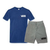 Kit Bermuda De Moletom + Camiseta Vans Lançamento Top