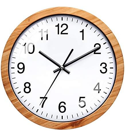 Nuovo Reloj De Pared Redondo De Madera De 10 Pulgadas, Silen