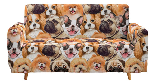 190-230cm Funda De Sofá Con Motivos De Perros Y Gatos