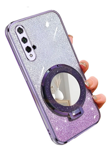 Brillo Brillante Funda Para Huawei Nova 5t \u002F Honor 20, With Espejo Soporte | MercadoLibre