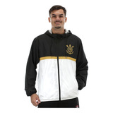 Jaqueta Spr Corinthians Corta Vento Branco/preto - Masculina