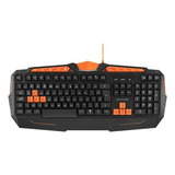 Teclado Gamer Multimídia Multilaser Tc211 Cor De Teclado Preto E Laranja Idioma