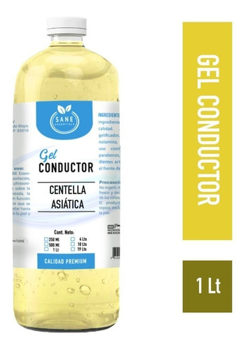 Gel Conductor Extracto De Centella Asiática Sane 1 Litro