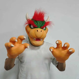 Mascara Cosplay Bowser + Garras Látex Super Mario Bros