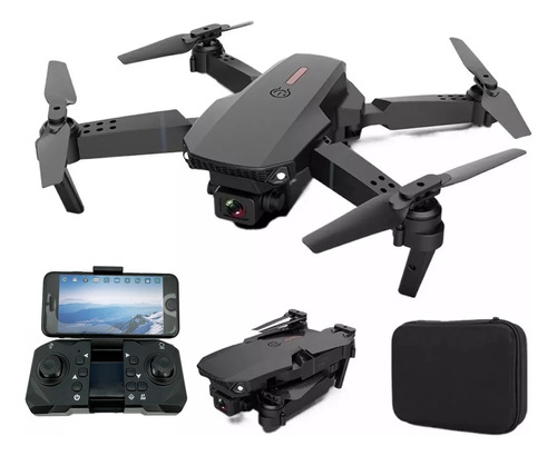 Dron 4k 4 Ejes  Hd Dual Cam App Juguete Con Estuche Rigido