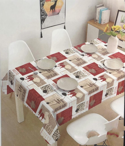 Set De 3 Manteles De Hule Diseño 140x240cm 7559