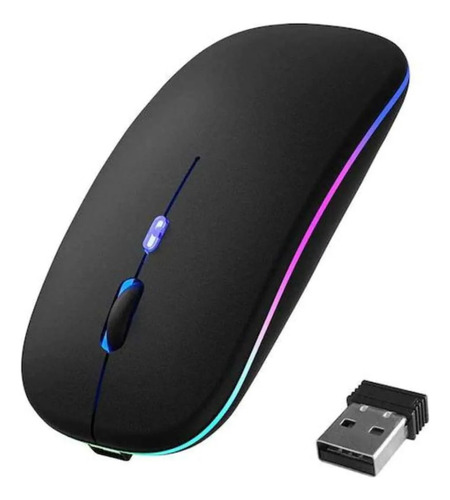 Mouse Sem Fio Wireless 2.4ghz Recarregável Com Led 