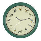 Belinlen - Reloj De Pared Con Pájaro Cantor De 12 Pulgadas,