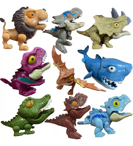 Set 3 Dinosaurio Zaza Citos Mordelones Niños Juguetes Raptor