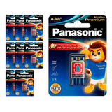 18 Pilhas Alcalinas Premium Aaa Panasonic (9 Cart)