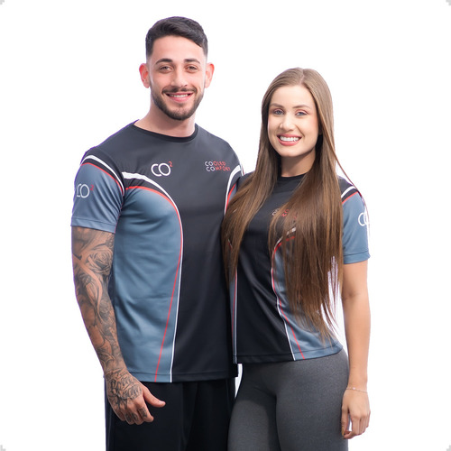 Kit 2 Camisas Casal Academia Dry Fit Com Proteção Uv