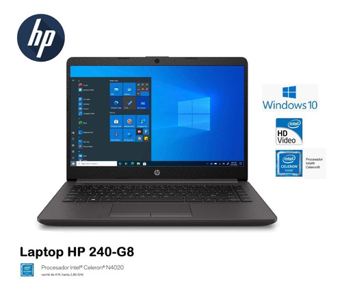 Laptop Hp 240-g8 Celeron N4020 4gb 500gb 14 W10 Casa/oficina