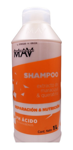 Shampoo Mav Maracuya Y Queratina 1l Ph Acido Brillo Cabello