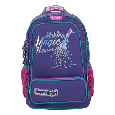 Mochila Escolar Para Niña Primaria Chenson Jirafa Magic Color Azul | Envío gratis