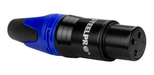 Jack Xlr Canon 3 Puntas Steelpro Xlr-pin Con Seguro Azul