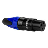 Jack Xlr Canon 3 Puntas Steelpro Xlr-pin Con Seguro Azul