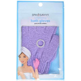 2 Guantes Exfoliantes Para Baño Azul Y Morado