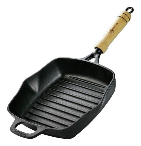 Frigideira Grelhar Cook Grill Panela Mineira Ferro Fundido Cor Preto