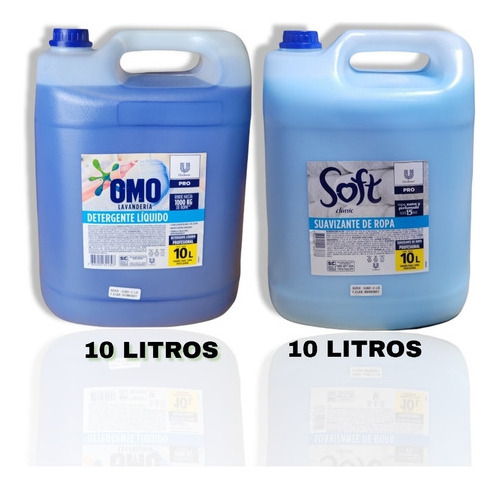 Detergente Omo + Suavizante Soft 10 Litros C/u Pack Eoe