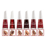 Kit Esmalte Risque Atacado 6 Tons Vermelho Cremoso Metalico