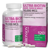 Biotina Premium Cabello Uñas 10,000mcg 120 Capsulas
