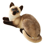 Simulación De Gato Siamés De Peluche De 32 Cm