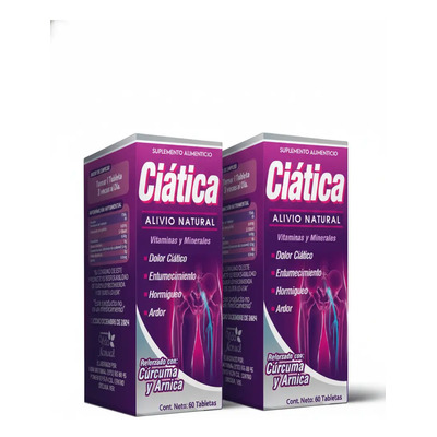 2pack Ciática | Alivio Natural De Dolor Y Nervios | 60 Tabs | Meses sin interés