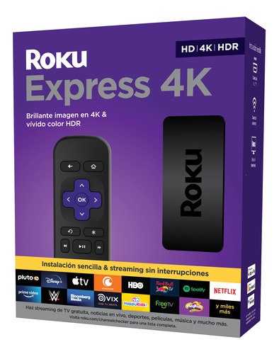 Roku Express 4k Streaming Tv Uhd Hdr Con Control Remoto