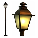 Farol Colonial C/ Columna P/ Jardin Pie En Aluminio Exterior