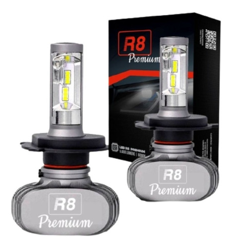 Kit Led R8 4.000 Lm 6000k H1 H3 H4 H7 H11 Hb4 Hb3 H8