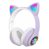 Audifonos Bluetooth Orejitas De Gato Con Luz Diadema Orejas