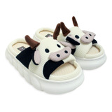 Pantufla Vaca Para Mujer Ultra Confort Ligera Suave 