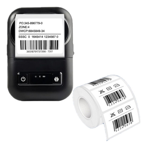 Impressora De Etiquetas Bluetooth + 1 Bobina De Etiquetas