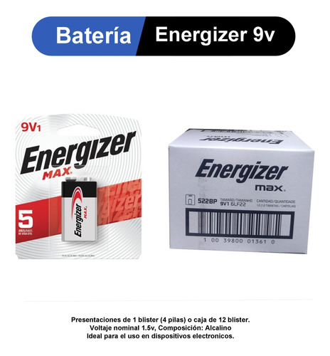 Bateria Energizer 9v